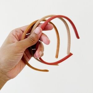earth toned faux suede skinny headbands